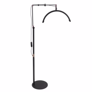 Lampa Led Semiluna cu Picior Fix, Reglarea Intesitatii si Suport pentru Telefon, 16 Inch