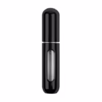 Sticluta de parfum reincarcabila cu atomizor, portabila, ideala pentru calatorii, NEGRU, din aluminiu