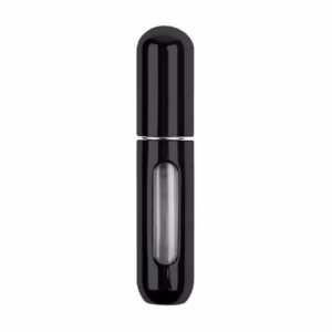 Sticluta de parfum reincarcabila cu atomizor, portabila, ideala pentru calatorii, NEGRU, din aluminiu
