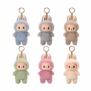Labubu – Set 6 Jucării de Plus cu Breloc (Gen. 1, 17 cm)