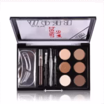 Kit make-up Ushas 6 culori+creion maro+pensula+penseta+perie gene - imagine 2