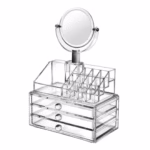 Organizator Acrilic pentru Cosmetice cu Oglindă