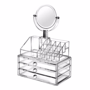 Organizator Acrilic pentru Cosmetice cu Oglindă