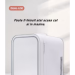 Mini frigider cosmetice, Flippy, dubla functie de incalzire/racire, portabil, 12L, alb - imagine 5