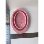 Accesoriu din silicon pentru curatarea accesoriilor makeup, pensule, buretei, 14.5 x 11,5 cm, 2 moduri de utilizare, pliabil, roz - imagine 12