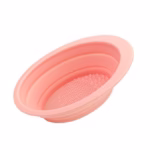Accesoriu din silicon pentru curatarea accesoriilor makeup, pensule, buretei, 14.5 x 11,5 cm, 2 moduri de utilizare, pliabil, roz - imagine 11