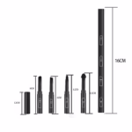 Set Pensule de Machiaj 4in1, Flippy, pentru Fard, Sprancene si Buze, 16 cm, din Plastic, Negru - imagine 2