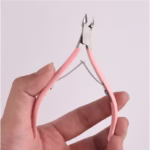 Cleste pentru Unghii si Cuticule, Flippy, din Otel Inoxidabil, Protectie Varf, 17 x 7 x 2 cm, Roz - imagine 2