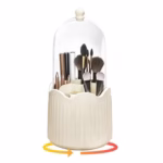 Cutie pentru Depozitarea Pensulelor de Machiaj, Flippy, Rotativa, Plastic, 36 cm x 13 cm, Bej
