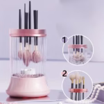 Dispozitiv Portabil de Curatare a Pensulelor de Machiaj, Flippy, pentru Pensule de Diferite Dimensiuni, 5V, 7000RPM, Vibratii Sonice, USB Type C, 9x9x16 cm, Roz - imagine 2