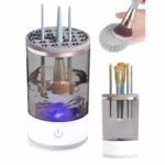 Dispozitiv Curățare Pensule Machiaj Portabil, Vibrații Sonice 7000 RPM, USB 5V, pentru Pensule Multiple, Alb/Transparent - imagine 3
