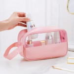 Geanta cosmetice Flippy, pentru voiaj sau organizare, 22 x 12 x 8 cm, roz - imagine 3