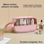 Geanta cosmetice Flippy, pentru voiaj sau organizare, 22 x 12 x 8 cm, roz - imagine 5