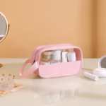 Geanta cosmetice Flippy, pentru voiaj sau organizare, 22 x 12 x 8 cm, roz - imagine 8