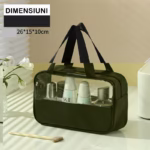 Geanta cosmetice Flippy, pentru voiaj sau organizare, material PVC/textil, impermeabila, portabila, 26 x 15 x 10 cm, negru - imagine 2