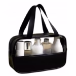 Geanta cosmetice Flippy, pentru voiaj sau organizare, material PVC/textil, impermeabila, portabila, 26 x 15 x 10 cm, negru - imagine 8