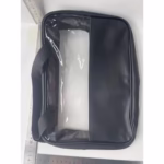 Geanta cosmetice Flippy, pentru voiaj sau organizare, material PVC/textil, impermeabila, portabila, 30X21X12 cm, negru - imagine 7