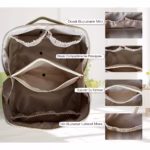 Geanta de Calatorie Flippy, Pentru Cosmetice, Portabila, Impermeabila, din Piele Ecologica, Compartimente Multiple, cu Fermoar, 23 x 11.5 x 10.5 cm, Crem - imagine 10