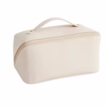 Geanta de Calatorie Flippy, Pentru Cosmetice, Portabila, Impermeabila, din Piele Ecologica, Compartimente Multiple, cu Fermoar, 23 x 11.5 x 10.5 cm, Crem - imagine 12