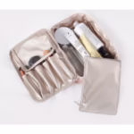 Geanta de Calatorie, Flippy, pentru Cosmetice si Articole de Toaleta, Material Impermeabil, 2 in 1, Portfard Interior Detasabil, 23 x 16 x 8 cm, Roz - imagine 5