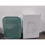 Portfard, Flippy, Geanta Cosmetice, cu Oglinda LED, 3 Moduri de Lumina, Incarcare USB, Baterie 1200 mAh, pentru Organizarea Cosmeticelor, 4 Compartimente, Imitatie Piele, Verde, 16.5x11.5x6 cm - imagine 2