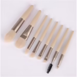 Mini set portabil 8 pensule de machiaj cu husa bej, Flippy - imagine 3