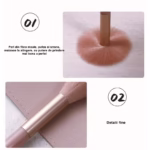 Mini Set Portabil 8 Pensule pentru Machiaj Flippy, Super Soft, Makeup Profesional/Incepatori, Maner Ergonomic, Gentuta Depozitare Inclusa, Maro - imagine 4