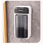 Organizator Baie, Flippy, 4 Compartimente si 1 Sertar, Rotire 360 Grade, din PP+PET, 27.5 x 16 x 11 cm, Alb/Negru - imagine 2