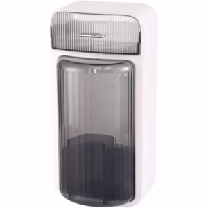 Organizator Baie, Flippy, 4 Compartimente si 1 Sertar, Rotire 360 Grade, din PP+PET, 27.5 x 16 x 11 cm, Alb/Negru