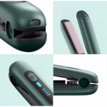 Placa de Par fara Fir, Flippy, Adaptor Tip C, 4 Trepte de Temperatura, Tensiune 5V, Capacitate Baterie 5000 mAh, Indreptat, Ondulat, 23.5x3.3x4.5 cm, Verde - imagine 2