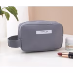 Portfard, Flippy, cu Maner, Material Impermeabil, pentru Cosmetice, 16 x 11 x 7 cm, Gri - imagine 2