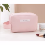 Portfard, Flippy, cu Maner, Material Impermeabil, pentru Cosmetice, 16 x 11 x 7 cm, Roz - imagine 4