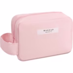 Portfard, Flippy, cu Maner, Material Impermeabil, pentru Cosmetice, 16 x 11 x 7 cm, Roz
