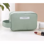 Portfard, Flippy, cu Maner, Material Impermeabil, pentru Cosmetice, 16 x 11 x 7 cm, Verde - imagine 3