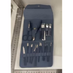 Set profesional 16 piese pentru manichiură, pedichiură și îngrijire facială, cu husă elegantă din piele ecologică, albastru - imagine 10