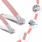 Set profesional 16 piese pentru manichiură, pedichiură și îngrijire facială, cu husă elegantă din piele ecologică, roz - imagine 3