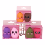 Set 2 Buretei de Machiaj, Flippy, Puternic Absorbant, Utilizare Umeda si Uscata, din Poliuretan, 4 x 6 cm, Multicolor - imagine 3