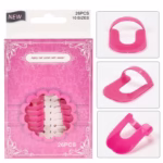 Set 26 buc Sabloane Reutilizabile pentru Oja, Flippy, pentru Manichiura Ingrijita, fara Depasire Margini, Protectie Cuticula, 10 Marimi, din Plastic, Roz - imagine 5