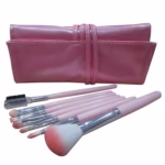 Set portabil 7 pensule de machiaj cu husa Roz, Flippy - imagine 2