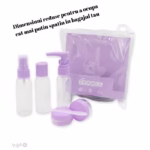 Set Recipiente pentru Cosmetice, Flippy, 5 Piese, cu Gentuta, pentru Calatorii, Reutilizabile, Mov, Material Plastic, 40 ml, 10g - imagine 2