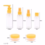 Set Recipiente pentru Cosmetice, Flippy, 5 Piese, cu Gentuta, pentru Calatorii, Reutilizabile, Portocaliu, Material Plastic, 40 ml, 10g - imagine 4