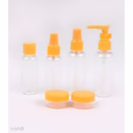 Set Recipiente pentru Cosmetice, Flippy, 5 Piese, cu Gentuta, pentru Calatorii, Reutilizabile, Portocaliu, Material Plastic, 40 ml, 10g - imagine 5