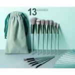 Set 13 pensule pentru machiaj, Flippy, super soft, makeup profesional/incepatori, verde - imagine 2