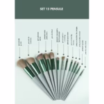 Set 13 pensule pentru machiaj, Flippy, super soft, makeup profesional/incepatori, verde - imagine 6
