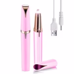 Trimmer Facial, Flippy, pentru Sprancene, Incarcare USB, 1.5 x 13 cm, din ABS, Roz - imagine 2