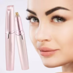 Trimmer Facial, Flippy, pentru Sprancene, Incarcare USB, 1.5 x 13 cm, din ABS, Roz Auriu - imagine 6