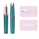 Trimmer Facial, Flippy, pentru Sprancene, Incarcare USB, 1.5 x 13 cm, din ABS, Verde - imagine 3